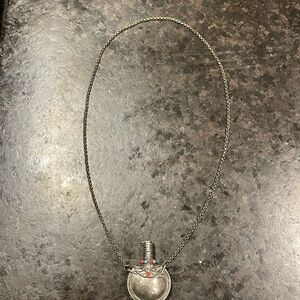 Silver Pendant Necklace with Colorful Accents